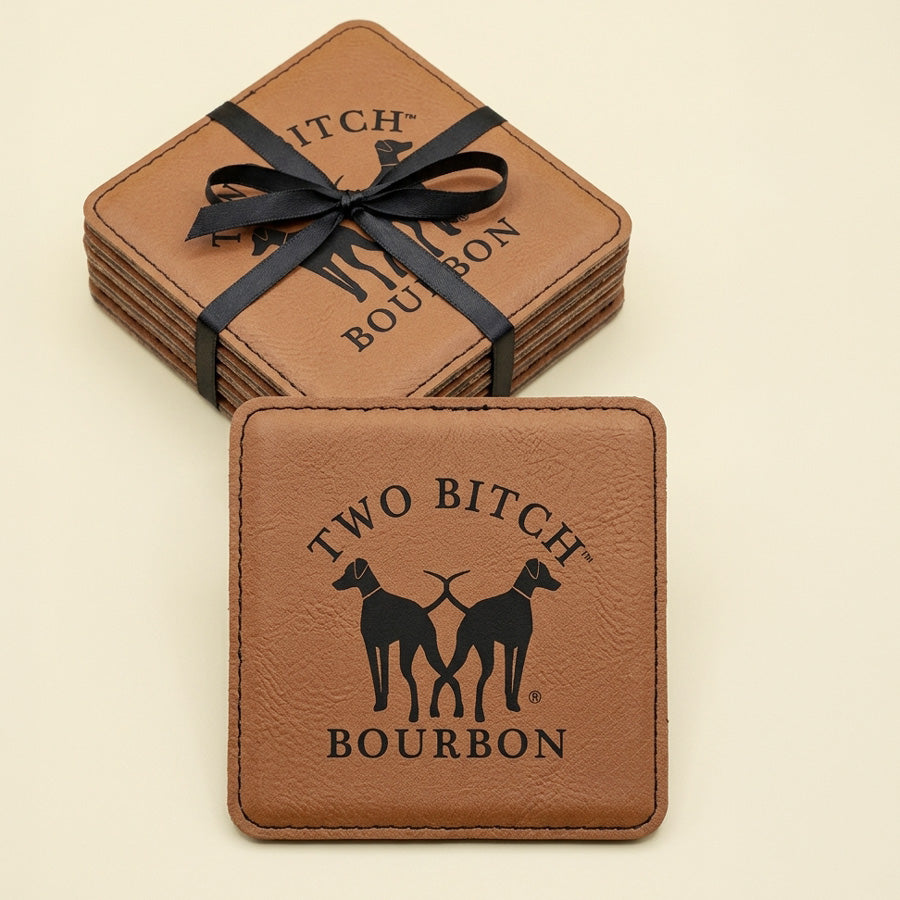 Two Bitch™ Bourbon Ultra-Hyde Leather Coasters
