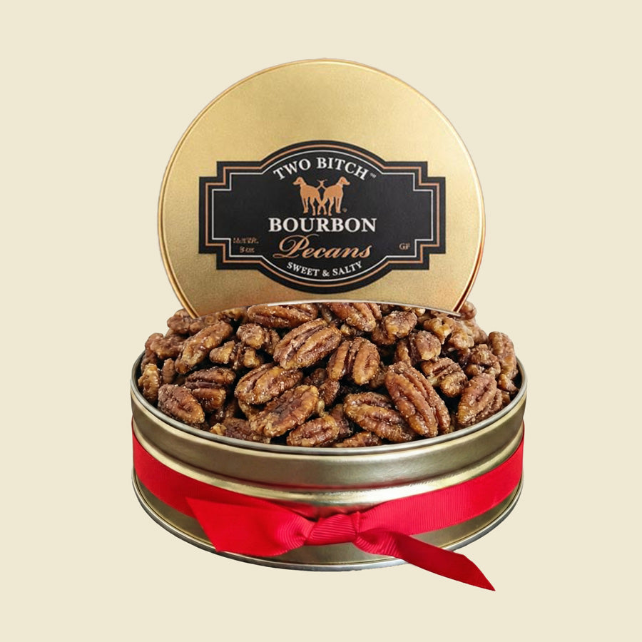 Two Bitch™ Bourbon Pecans in Gold Tin