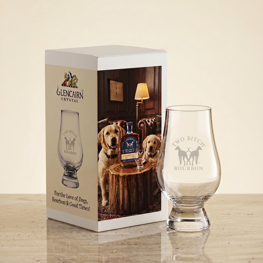 Two Bitch™ Bourbon Engraved Glencairn® with Gift Box for Retail