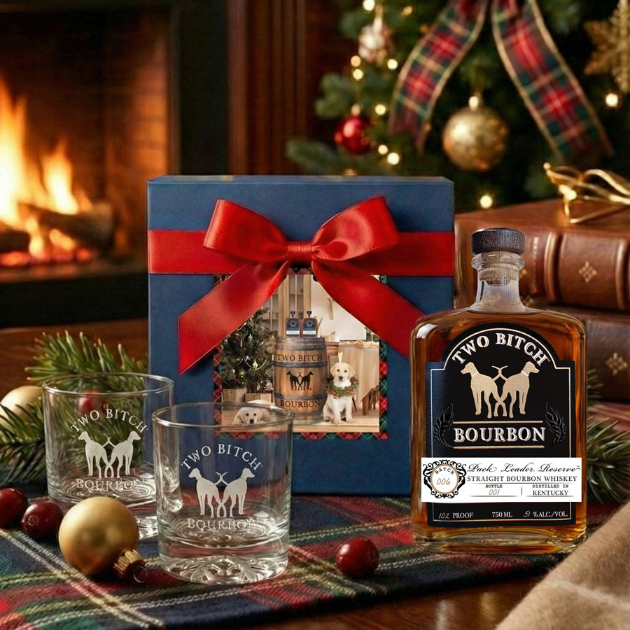 Two Bitch™ Bourbon Holiday Rocks Glass Gift Box | Limited Edition Pack Leader Reserve™