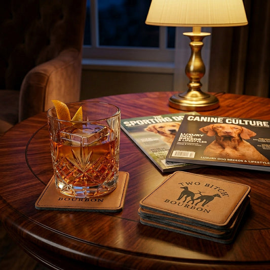 Two Bitch™ Bourbon Ultra-Hyde Leather Coasters