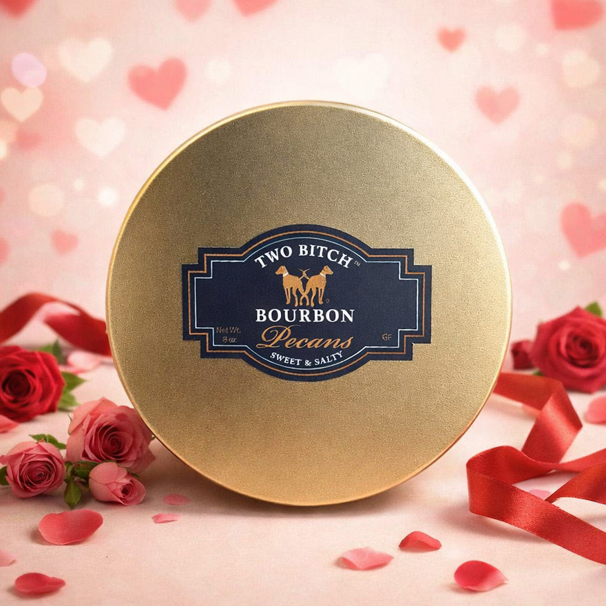 Two Bitch™ Bourbon Pecans – Limited Edition Gold Tin (8oz)