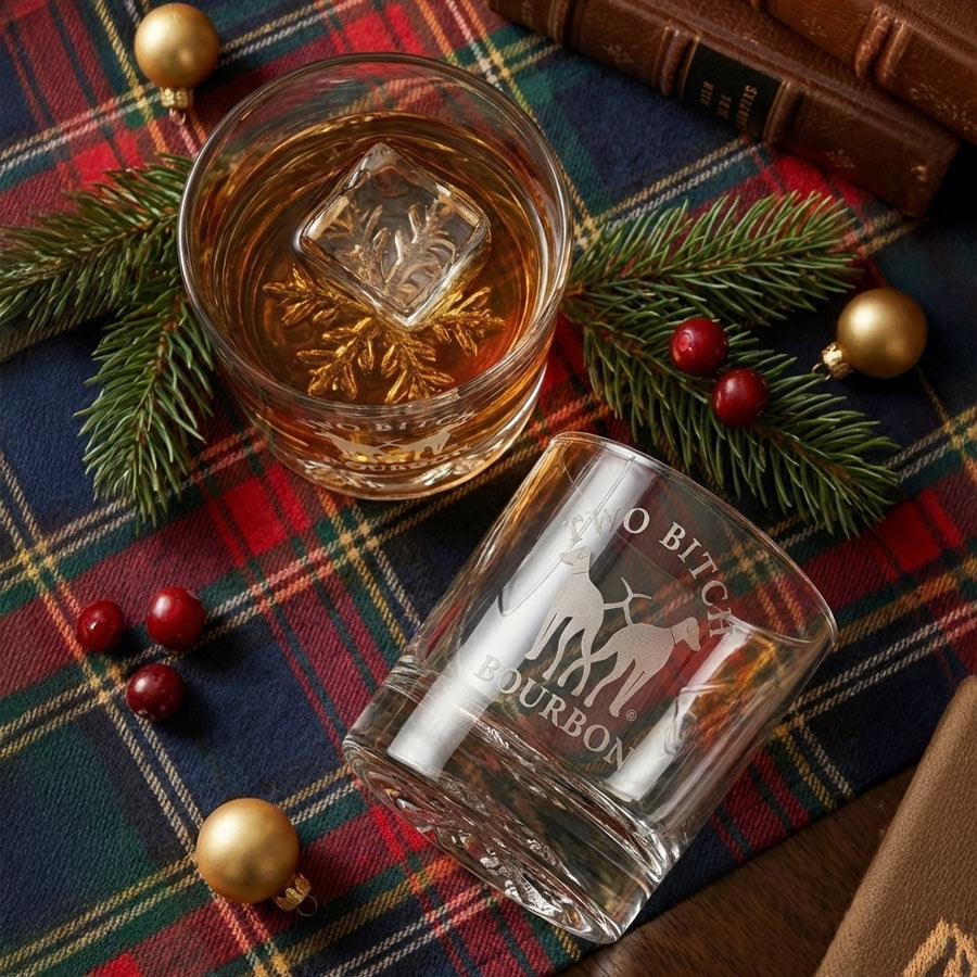 Two Bitch™ Bourbon Holiday Rocks Glass Gift Box | Limited Edition Small Batch With Bite™