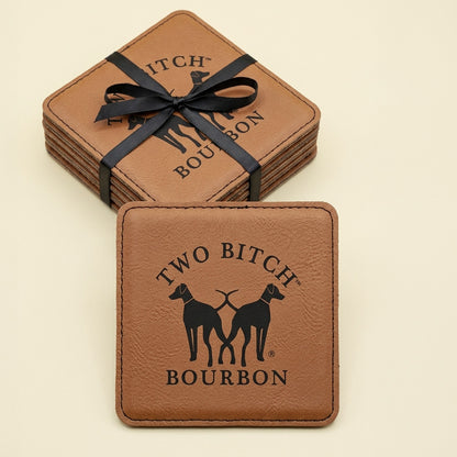 Two Bitch™ Bourbon Ultra-Hyde Leather Coasters