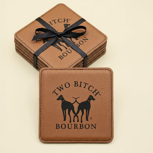 Two Bitch™ Bourbon Ultra-Hyde Leather Coasters