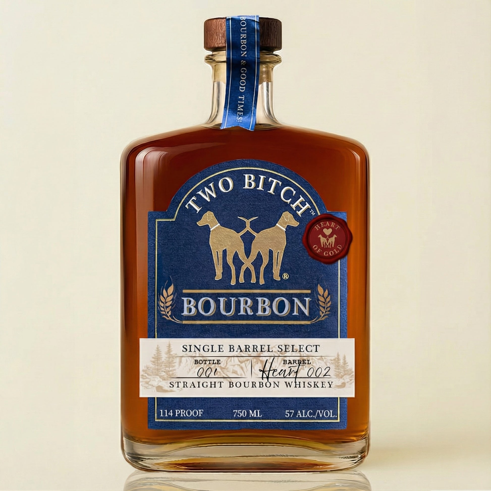 Two Bitch Bourbon Hear of Gold Single Barrel Batch Heart 002